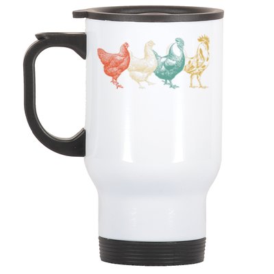 Chicken Retro Vintage Poultry Farmer Women Men Farm Lover Gift Stainless Steel Travel Mug