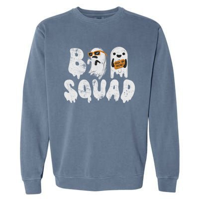 Crew Retro Vintage Boo Ghost Halloween Squad Meaningful Gift Garment-Dyed Sweatshirt