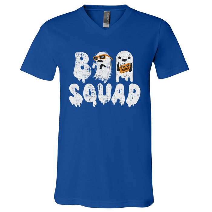 Crew Retro Vintage Boo Ghost Halloween Squad Meaningful Gift V-Neck T-Shirt