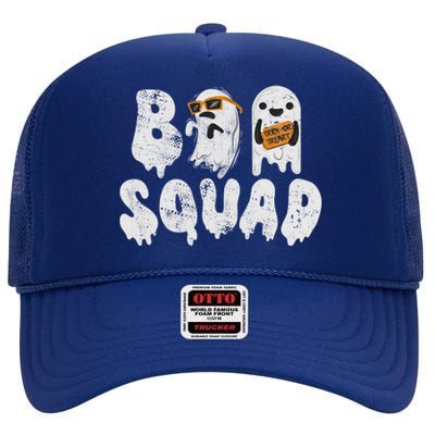 Crew Retro Vintage Boo Ghost Halloween Squad Meaningful Gift High Crown Mesh Back Trucker Hat