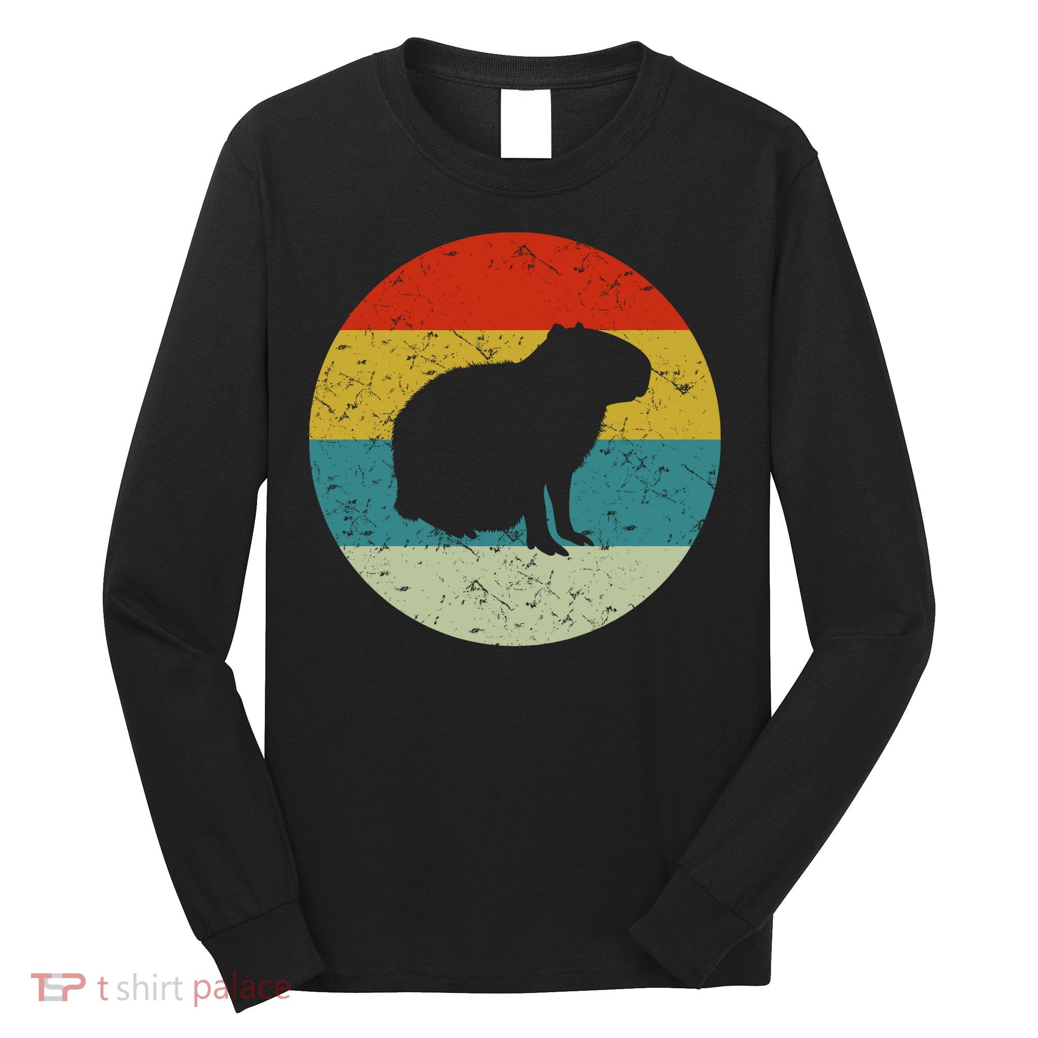 Capybara Retro Vintage Long Sleeve Shirt