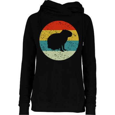 Capybara Retro Vintage Womens Funnel Neck Pullover Hood