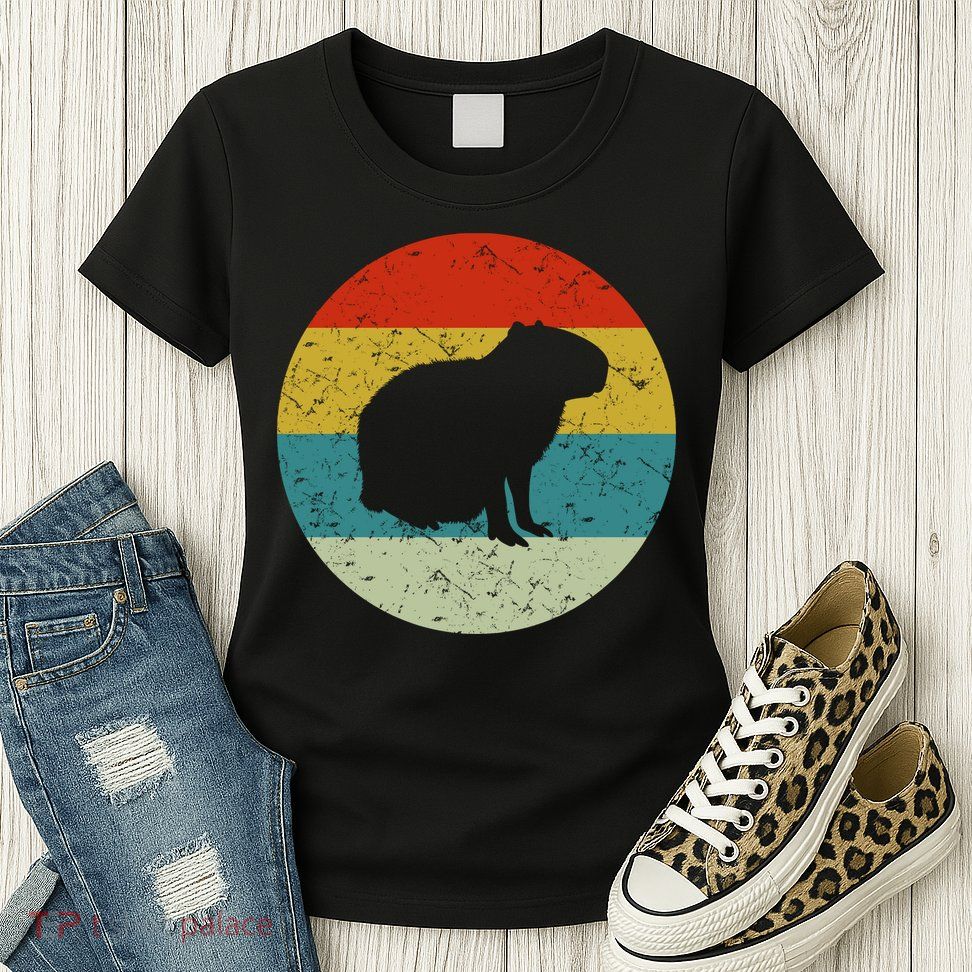 Capybara Retro Vintage Womens T-Shirt