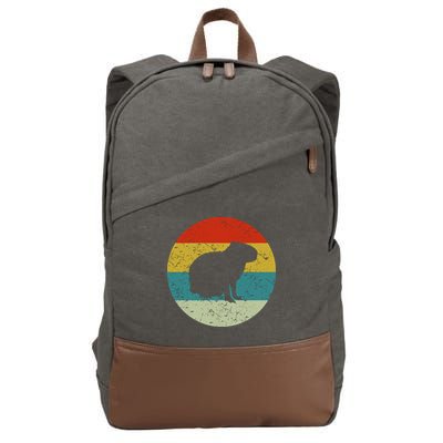 Capybara Retro Vintage Cotton Canvas Backpack