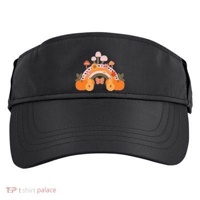 Cute Retro Vintage Fall Autumn Rainbow Mushrooms Pumpkins Adult Drive Performance Visor