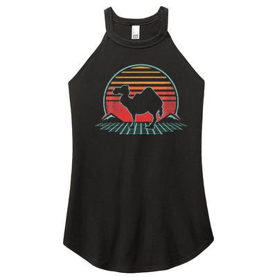 Camel Retro Vintage 80s Style Animal Lover Women’s Perfect Tri Rocker Tank