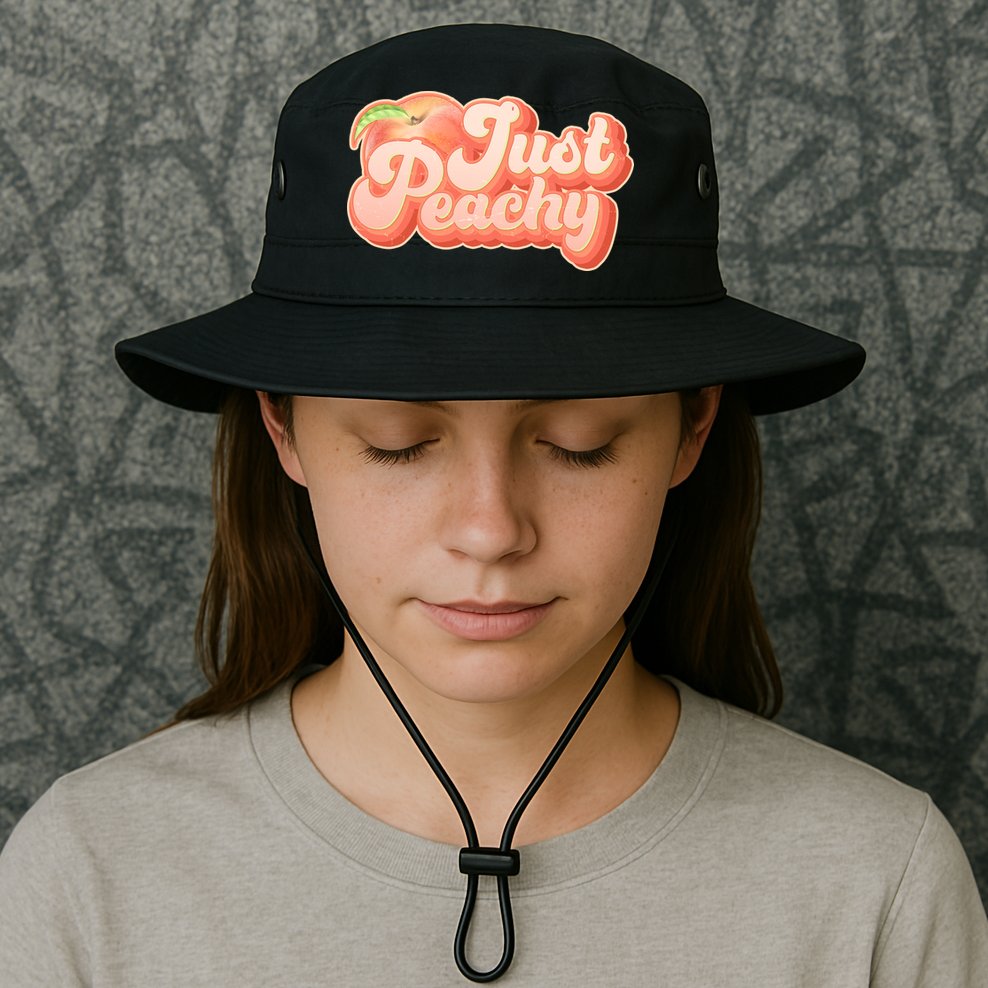 Cute Retro Vintage Just Peachy Bucket Hat