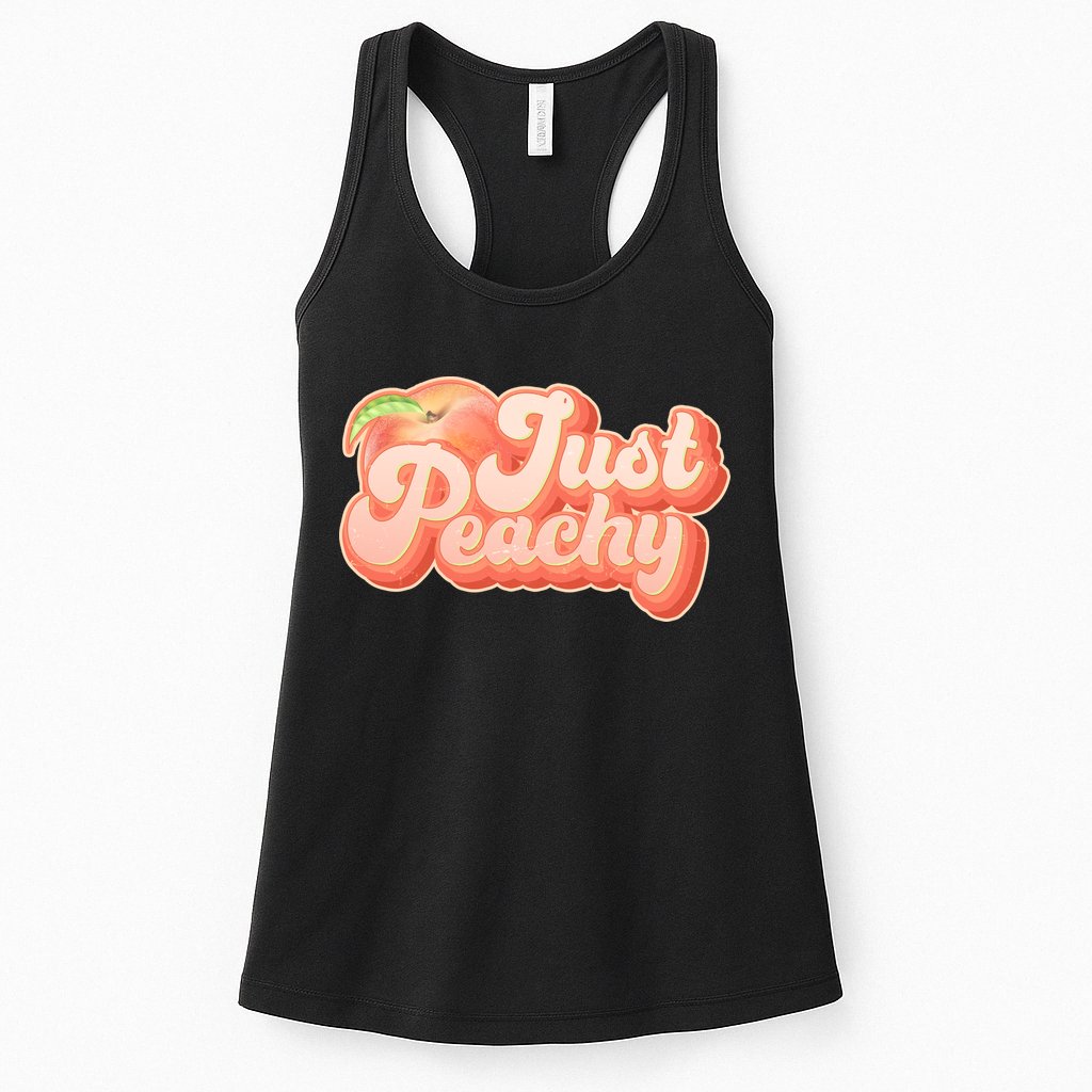 Cute Retro Vintage Just Peachy Womens Tank Top