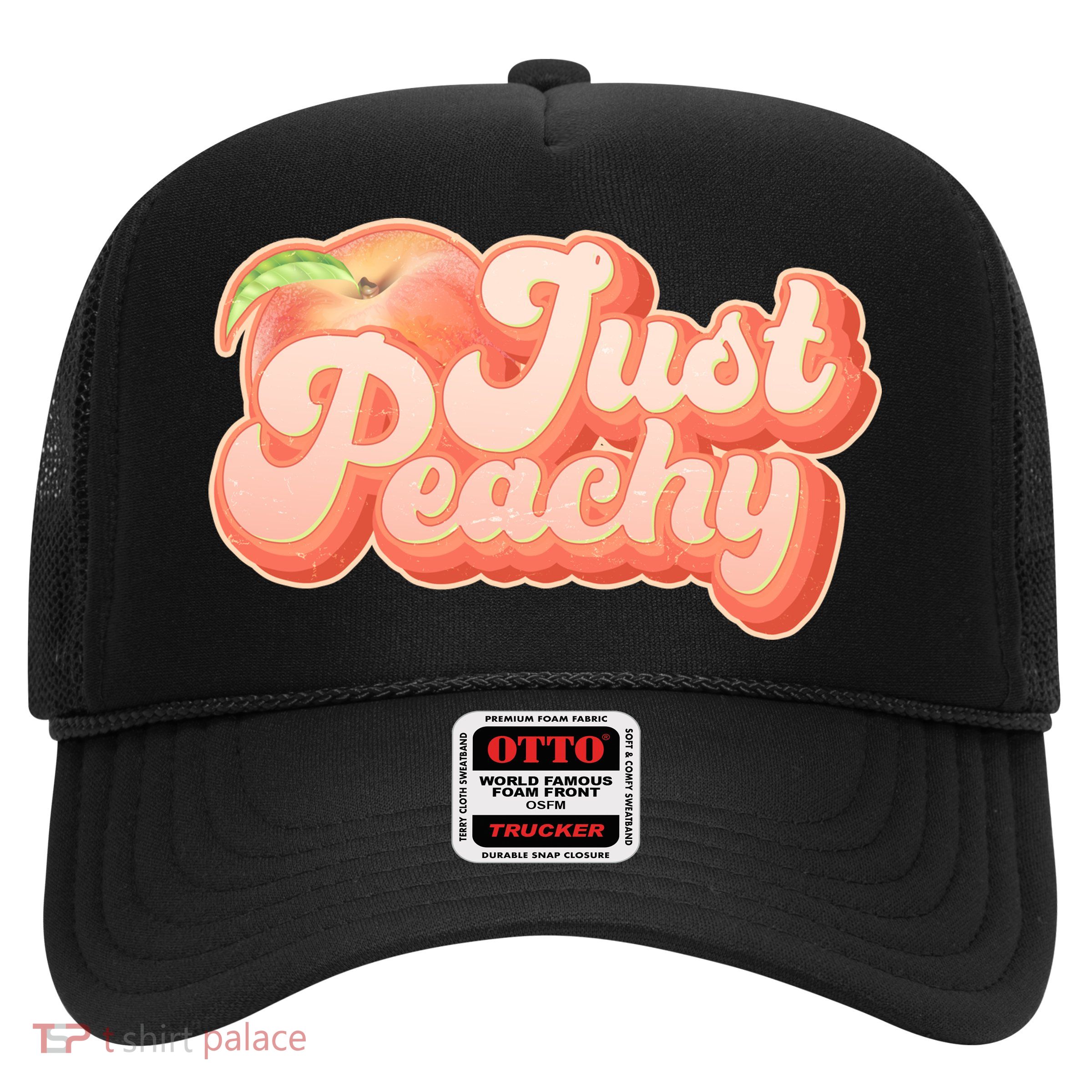 Cute Retro Vintage Just Peachy Trucker Hat