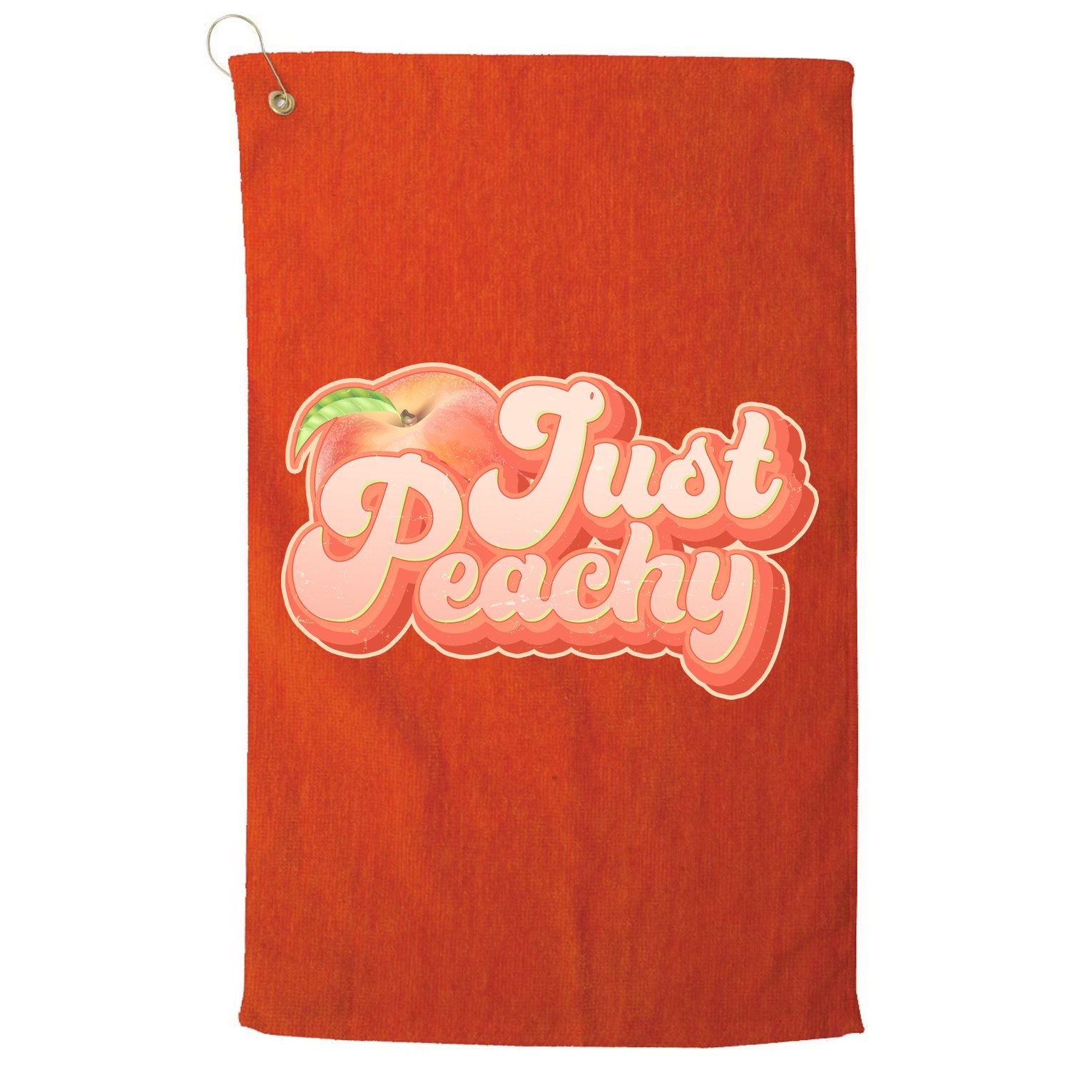 Cute Retro Vintage Just Peachy Golf Towel
