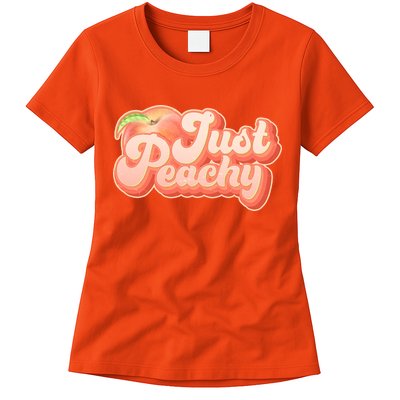 Cute Retro Vintage Just Peachy Womens T-Shirt