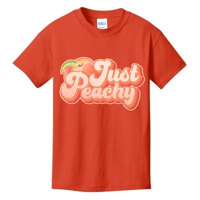Cute Retro Vintage Just Peachy Kids T-Shirt