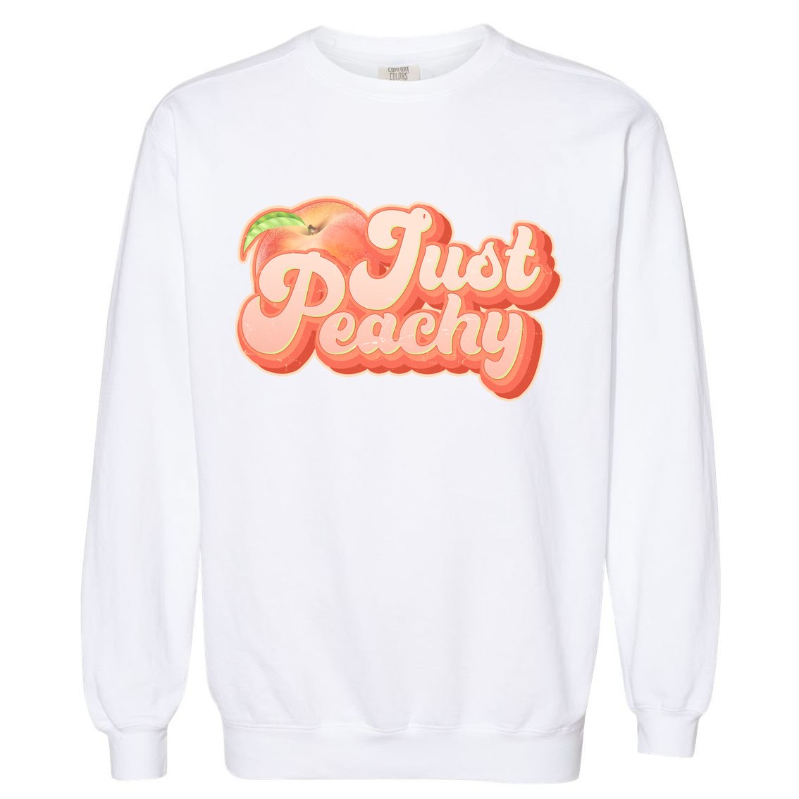 Cute Retro Vintage Just Peachy Garment-Dyed Sweatshirt