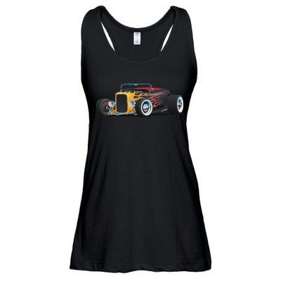Classic Retro Vintage Custom Hotrod Car Illustration Ladies Essential Flowy Tank