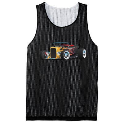 Classic Retro Vintage Custom Hotrod Car Illustration Mesh Reversible Basketball Jersey Tank