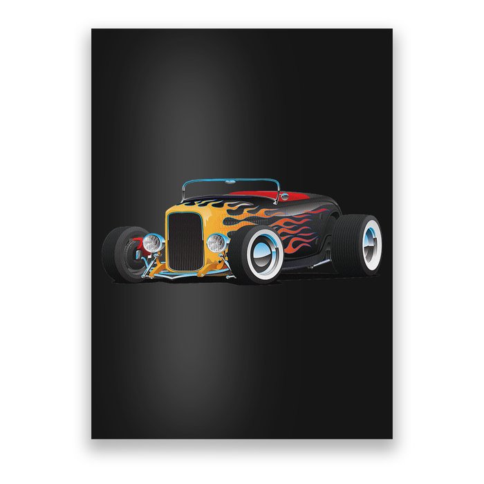 Classic Retro Vintage Custom Hotrod Car Illustration Poster