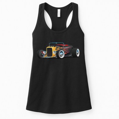 Classic Retro Vintage Custom Hotrod Car Illustration Womens Tank Top