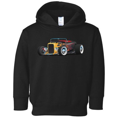 Classic Retro Vintage Custom Hotrod Car Illustration Toddler Hoodie