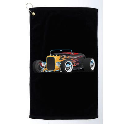 Classic Retro Vintage Custom Hotrod Car Illustration Golf Towel