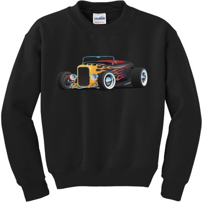 Classic Retro Vintage Custom Hotrod Car Illustration Kids Sweatshirt