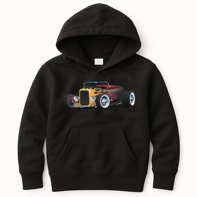 Classic Retro Vintage Custom Hotrod Car Illustration Kids Hoodie