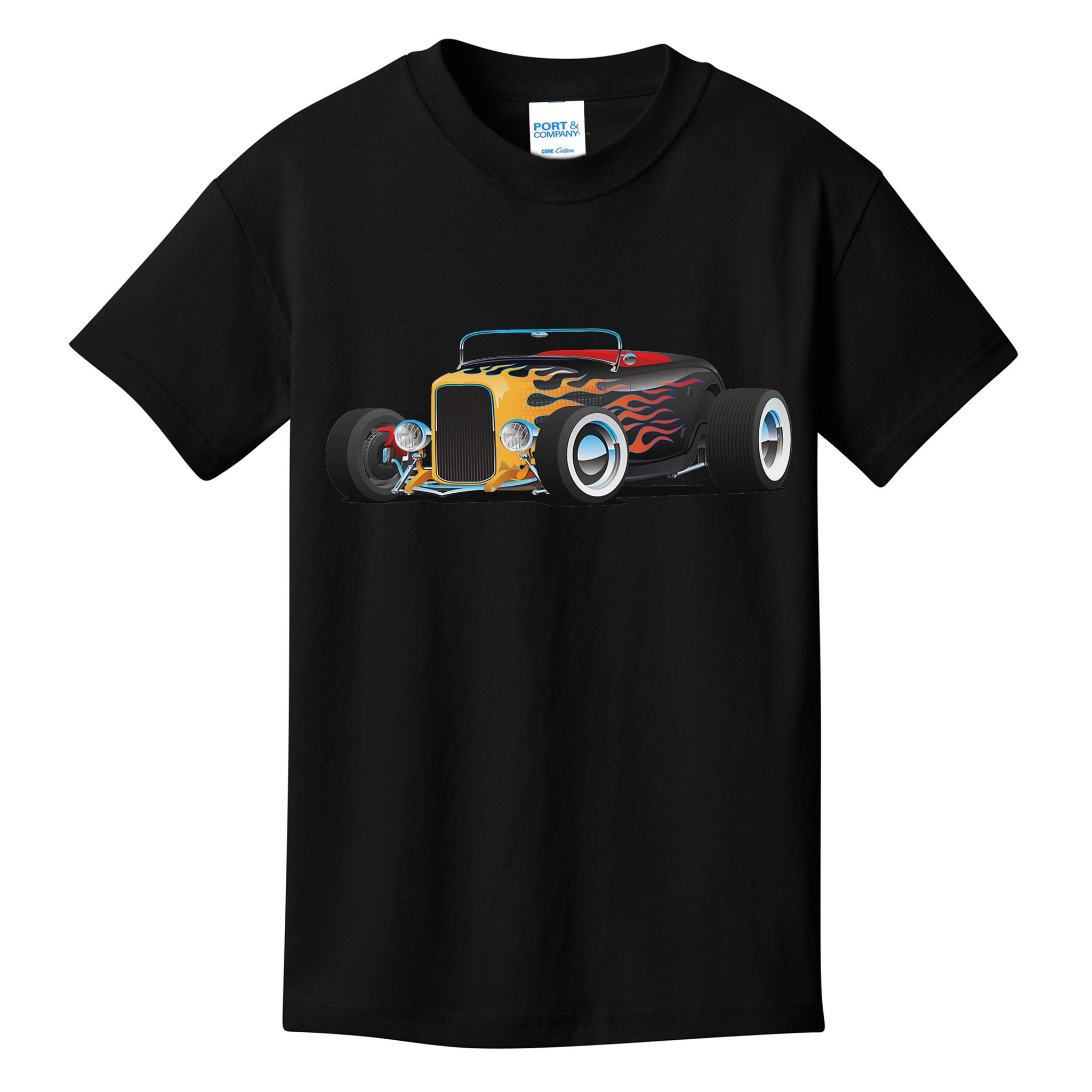 Classic Retro Vintage Custom Hotrod Car Illustration Kids T-Shirt