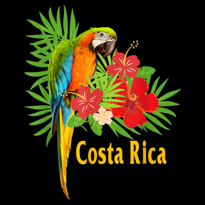 Costa Rica Vacation Parrot Tropical Flowers Doggie Tank