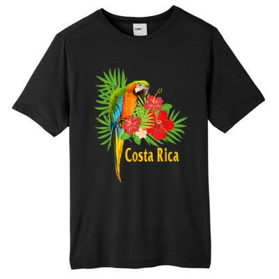 Costa Rica Vacation Parrot Tropical Flowers Tall Fusion ChromaSoft Performance T-Shirt