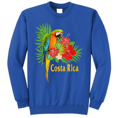 Costa Rica Vacation Parrot Tropical Flowers Sweatshirt