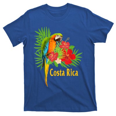 Costa Rica Vacation Parrot Tropical Flowers T-Shirt