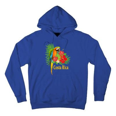 Costa Rica Vacation Parrot Tropical Flowers Tall Hoodie