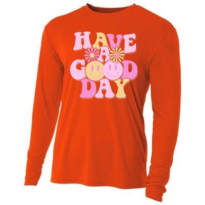 Cute Retro Vintage Hippy 60s Have A Good Day Cooling Performance Long Sleeve Crew