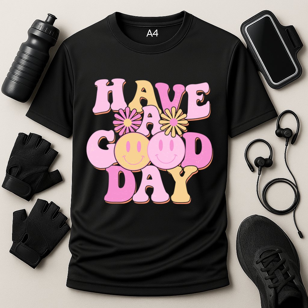 Cute Retro Vintage Hippy 60s Have A Good Day Performance Shirt