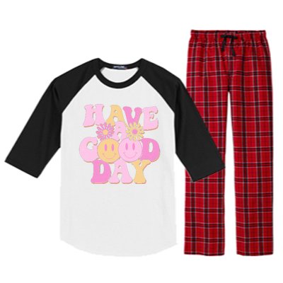 Cute Retro Vintage Hippy 60s Have A Good Day Raglan Sleeve Pajama Set