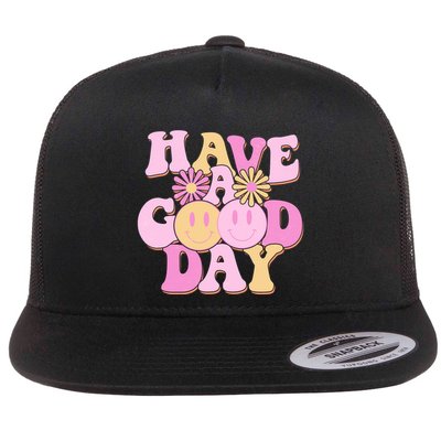 Cute Retro Vintage Hippy 60s Have A Good Day Flatbill Hat