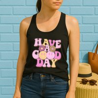 Cute Retro Vintage Hippy 60s Have A Good Day Womens Tank Top