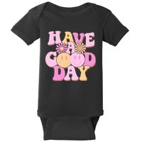Cute Retro Vintage Hippy 60s Have A Good Day Baby Bodysuit