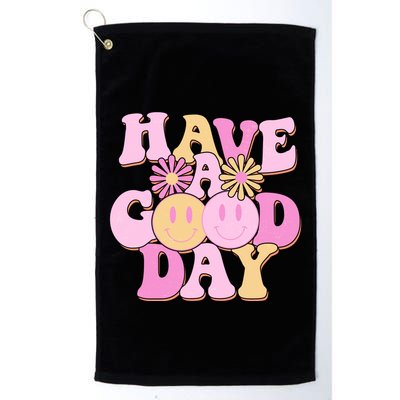 Cute Retro Vintage Hippy 60s Have A Good Day Golf Towel