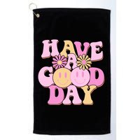 Cute Retro Vintage Hippy 60s Have A Good Day Golf Towel