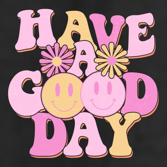 Cute Retro Vintage Hippy 60s Have A Good Day Golf Towel