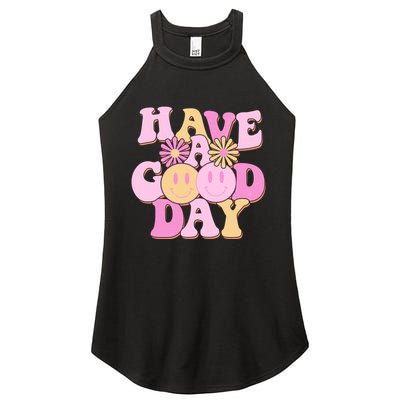 Cute Retro Vintage Hippy 60s Have A Good Day Women's Perfect Tri Rocker Tank