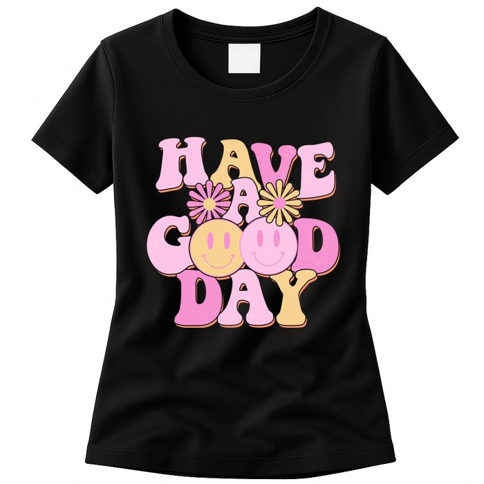 Cute Retro Vintage Hippy 60s Have A Good Day Womens T-Shirt