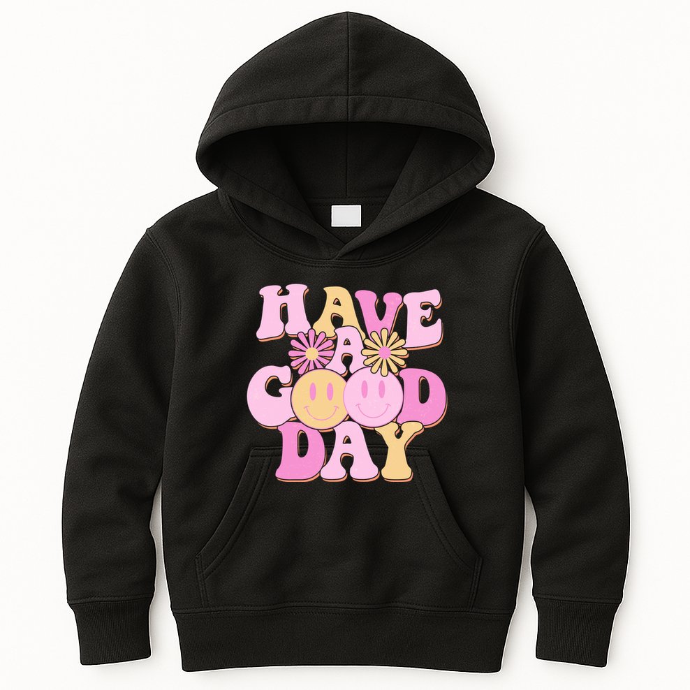 Cute Retro Vintage Hippy 60s Have A Good Day Kids Hoodie