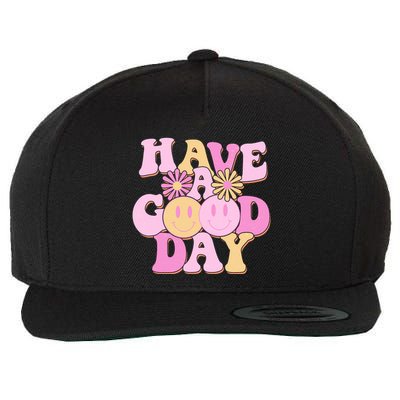 Cute Retro Vintage Hippy 60s Have A Good Day Wool Snapback Cap