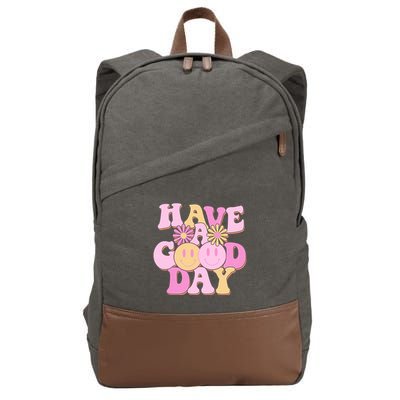 Cute Retro Vintage Hippy 60s Have A Good Day Cotton Canvas Backpack