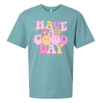 Cute Retro Vintage Hippy 60s Have A Good Day Sueded Cloud Jersey T-Shirt