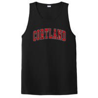 Cortland Red Varsity Arched Text Cortland Ny PosiCharge Competitor Tank