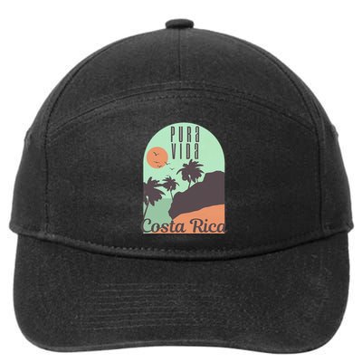 Costa Rica Vintage Retro Souvenir Gift 7-Panel Snapback Hat