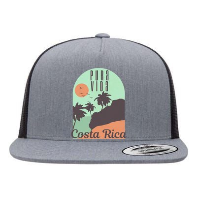 Costa Rica Vintage Retro Souvenir Gift Flat Bill Trucker Hat