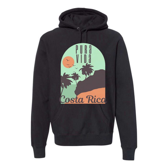 Costa Rica Vintage Retro Souvenir Gift Premium Hoodie